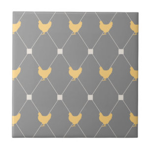 Stylish Harlequin Chicken Pattern Ceramic Tile