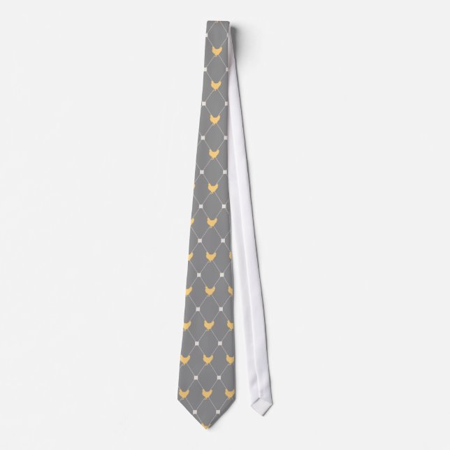 Stylish Harlequin Chicken Pattern Tie (Front)