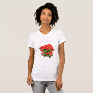 Stylish Hibiscus Blooms Floral Greenery Garden Fun T-Shirt