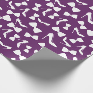 Stylish High Heels, Bow Tie Wedding Gifts Seamless Wrapping Paper