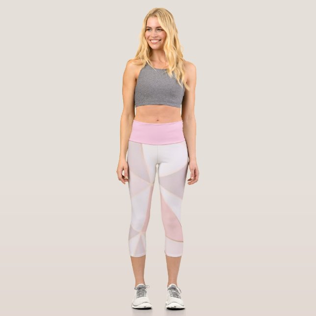 Stylish High Waisted Capris with Unique Rose Gold  (Front)