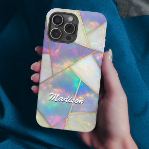 Stylish holographic agate geometric Case-Mate iPho iPhone 16 Pro Case