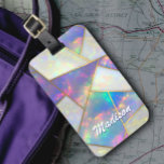 Stylish holographic agate geometric luggage tag<br><div class="desc">Stylish holographic agate gemstone geometric Luggage Tag. To make it extra special, it is also monogrammed and personalised with name or initials or any text you like, click the "customise further" link and use the design tool to modify the design if you like. Beautiful, modern and cool Luggage tag. Show...</div>