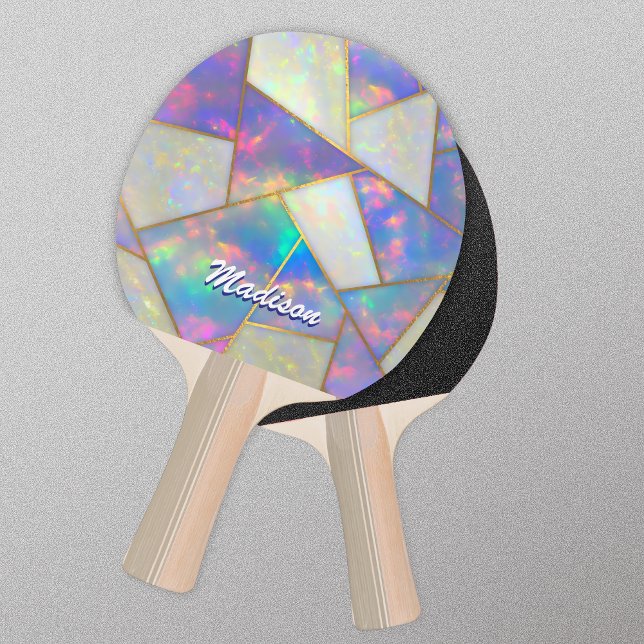Stylish holographic agate geometric  ping pong paddle (Creator Uploaded)