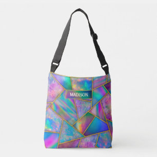 Stylish holographic chic faux gold crossbody bag