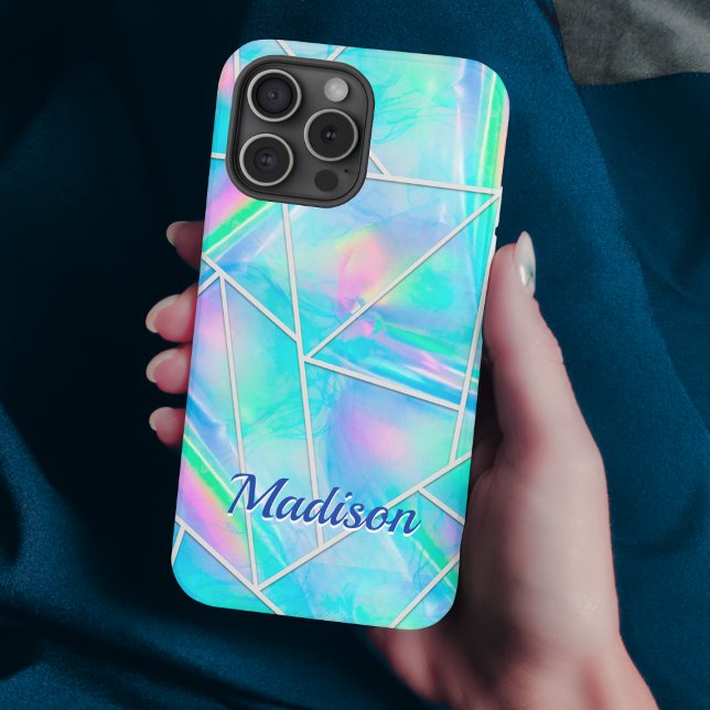 Stylish holographic elegant geometric Case-Mate iPhone case (Creator Uploaded)