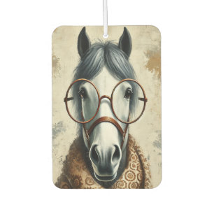 Stylish Horse with Glasses – Funny Vintage Art Car Air Freshener