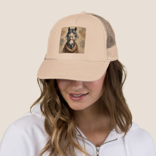Stylish Horse with Glasses – Funny Vintage Art Trucker Hat