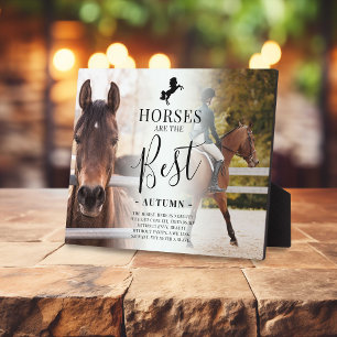 Stylish 'Horses are the Best' Photos Name & Quote Plaque