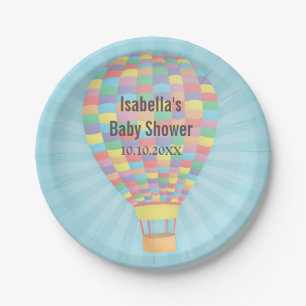 Stylish Hot Air Balloon Baby Shower Supplies Paper Plate