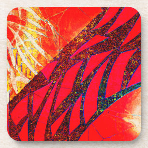 Stylish Hot Colours Pattern Art Coaster