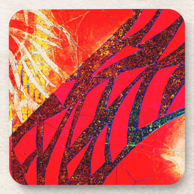 Stylish Hot Colours Pattern Art Coaster (Front)