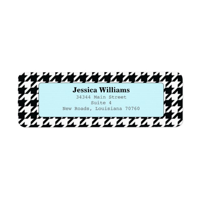 Stylish Houndstooth Return Address Label (Front)