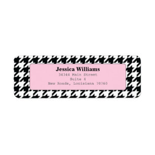 Stylish Houndstooth Return Address Label