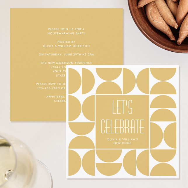 Stylish Housewarming Party Yellow Invitation (Creator Uploaded)