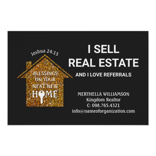Stylish I SELL REAL ESTATE Realtor Poster (Front)