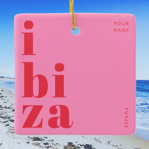 Stylish Ibiza Spain souvenir  Ceramic Ornament