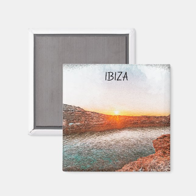 Stylish Ibiza Spain Sunset Magnet (Front/Back)