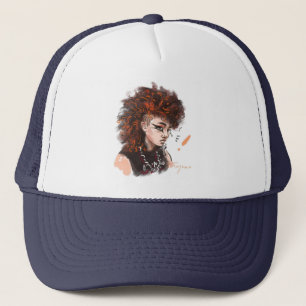 Stylish Illustrated Character Trucker Hat