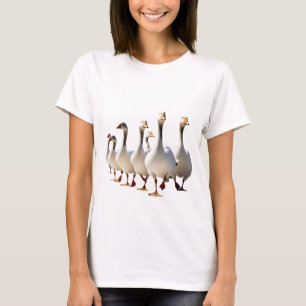 Stylish illustration of a group of geese marching T-Shirt