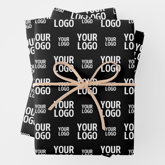 Stylish Image, Design or Business Logo Pattern  Wrapping Paper Sheet (In situ)