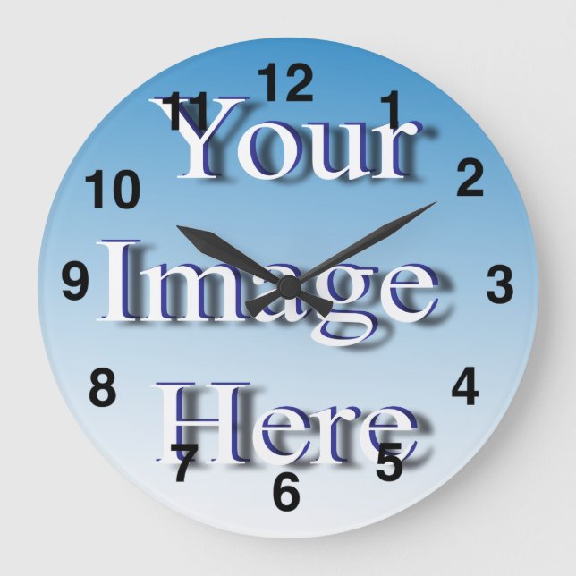 Stylish Image Template Create Your Own Large Clock (Front)