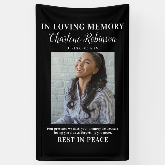 Stylish In Loving Memory | Photo Memorial Banner (Vertical)