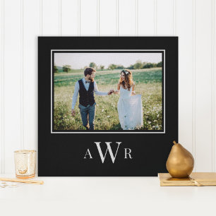 Stylish Initials Editable Colour Wrapped Canvas