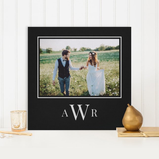 Stylish Initials Editable Colour Wrapped Canvas (Creator Uploaded)