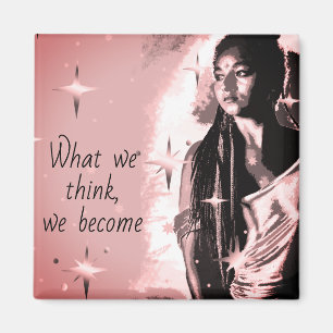 Stylish Inspirational Message Rose Gold Positivity Magnet