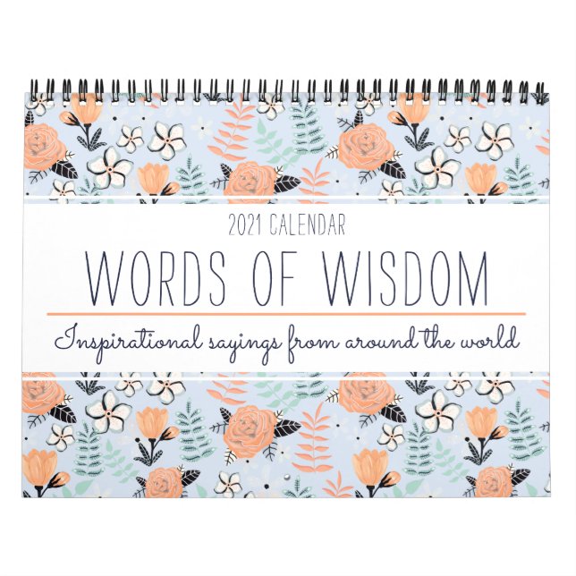 Stylish Inspirational Quote Botanical Floral 2025 Calendar (Cover)