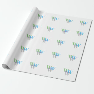 stylish INTIAL name monogram minimal Wrapping Paper
