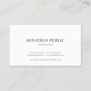 Stylish Italic Font Modern Simple Design Trendy Business Card