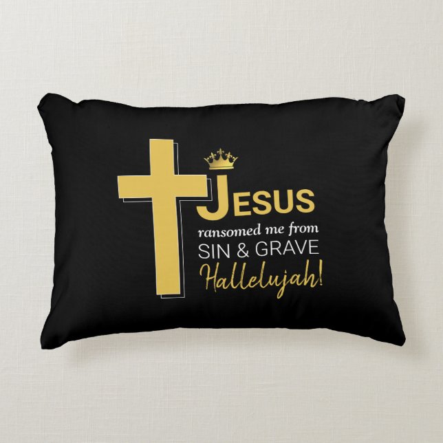 Stylish JESUS RANSOMED ME Christian Decorative Cushion (Front)