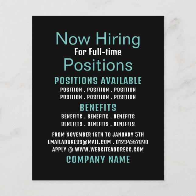 Stylish Job Vacancy Recruitment Advertising Flyer (Front)