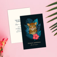 Stylish Jungle Leopard Hibiscus Flower | Blue