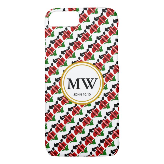 Stylish KENYA Monogram Customised Scripture Case-Mate iPhone Case (Back)