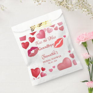 Stylish Kiss Miss Goodbye Red Lips Bridal Shower Favour Bag
