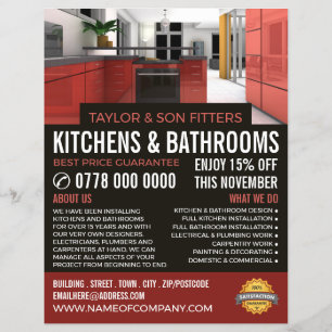 Stylish Kitchen Design, Kitchen & Bathroom Fitter Flyer