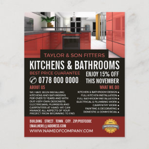 Stylish Kitchen Design, Kitchen & Bathroom Fitter Flyer