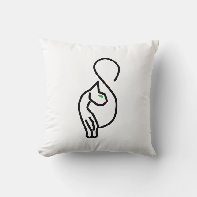 Stylish Kitty Cat Outline Cushion (Front)