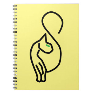 Stylish Kitty Cat Outline Notebook