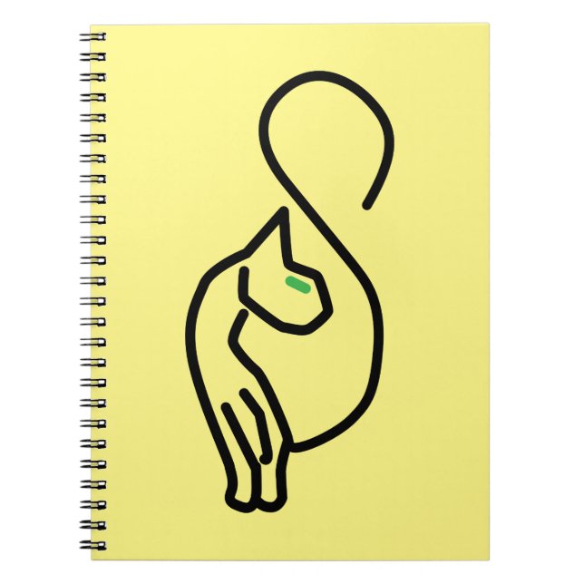 Stylish Kitty Cat Outline Notebook (Front)
