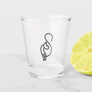 Stylish Kitty Cat Outline Shot Glass