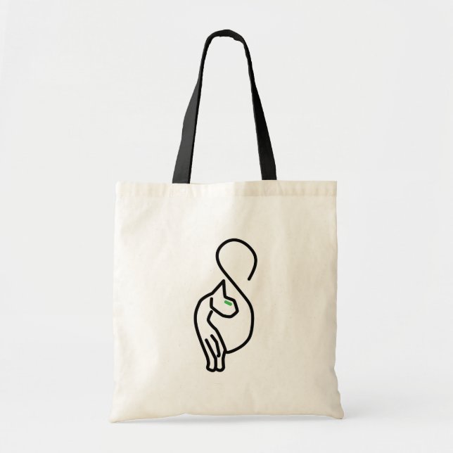 Stylish Kitty Cat Outline Tote Bag (Front)