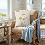 Stylish La Dolce Vita Newlywed  Cushion<br><div class="desc">Newlywed home decor throw pillow featuring elegant script calligraphy and a playful watercolor gelato ice cream design. Inspired by Italian coastal home,  this stylish pillow captures the spirit of la dolce vita with bright lemon citrus details,  blue typography and a relaxed Mediterranean summer aesthetic.</div>