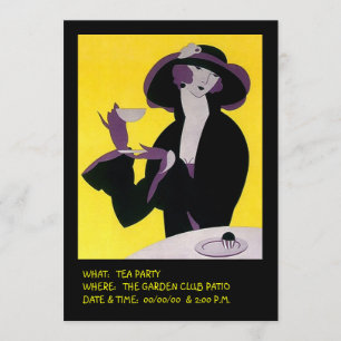 Stylish Lady High Tea Afternoon Invitations Party