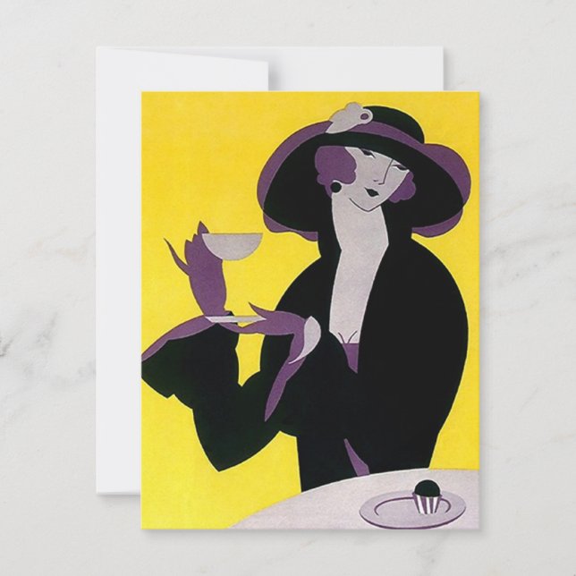 STYLISH LADY HIGH TEA INVITATION ~ EZ TO CUSTOMIZE (Front)