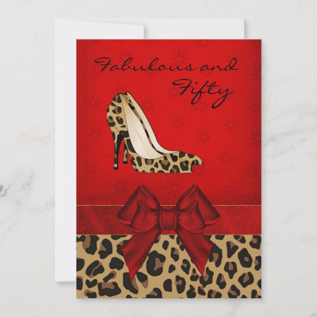 Stylish Lady's Jaguar Stiletto Custom Invitation (Front)