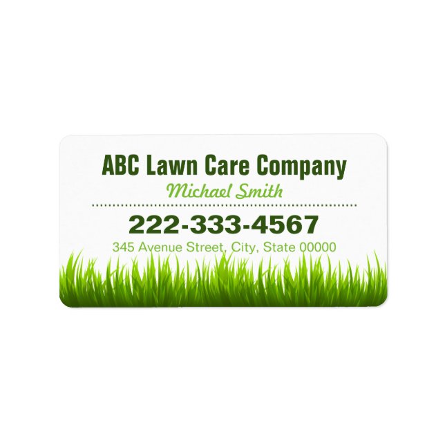 Stylish Landscaping Lawn Care Services Label (Front)